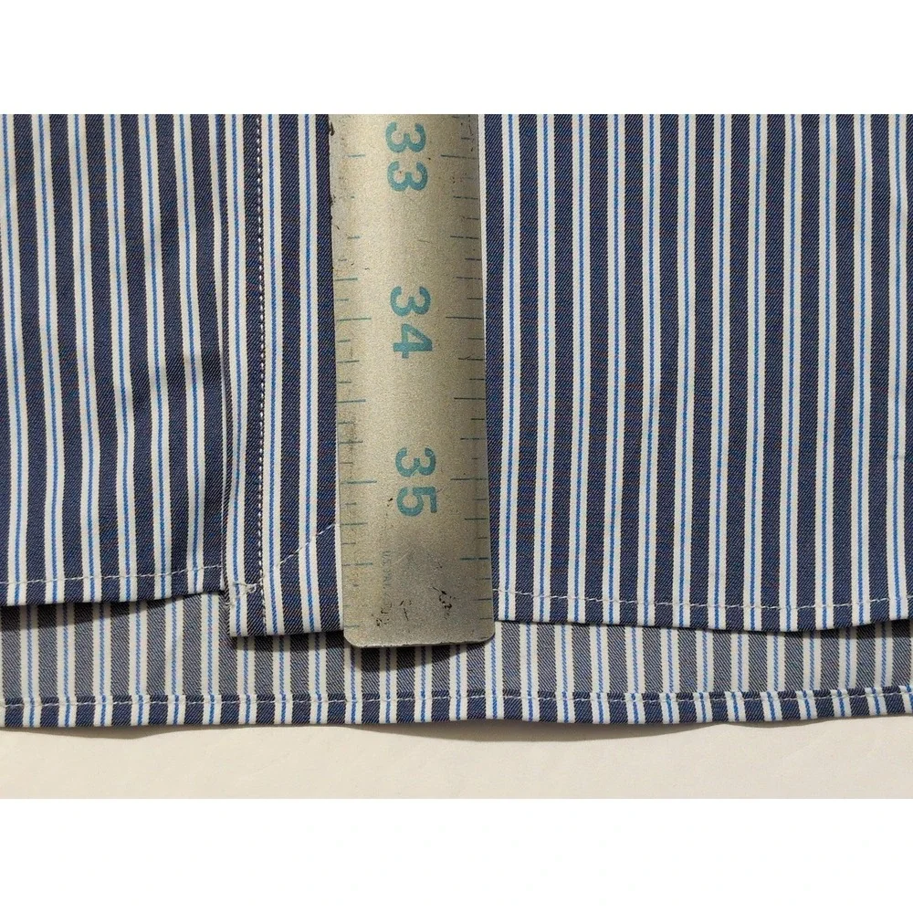 POLO RALPH LAUREN Performance Long Sleeve Button Shirt Blue Striped XLT XL Tall